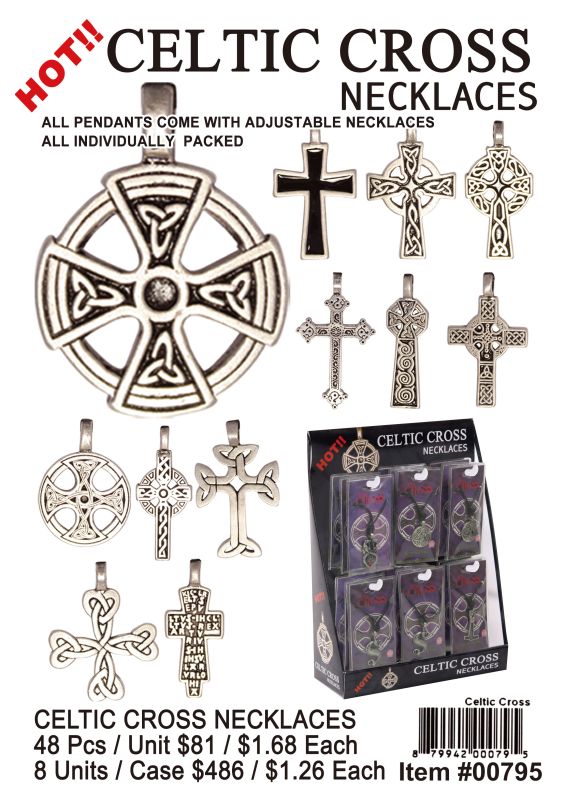 Celtic Cross Necklaces - 48 Pieces Unit