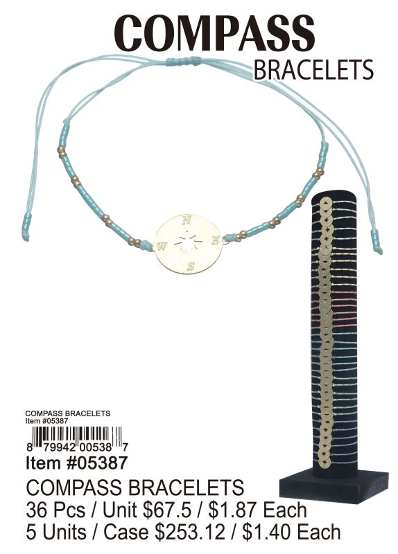 Compass Bracelets - 36 Pieces Unit