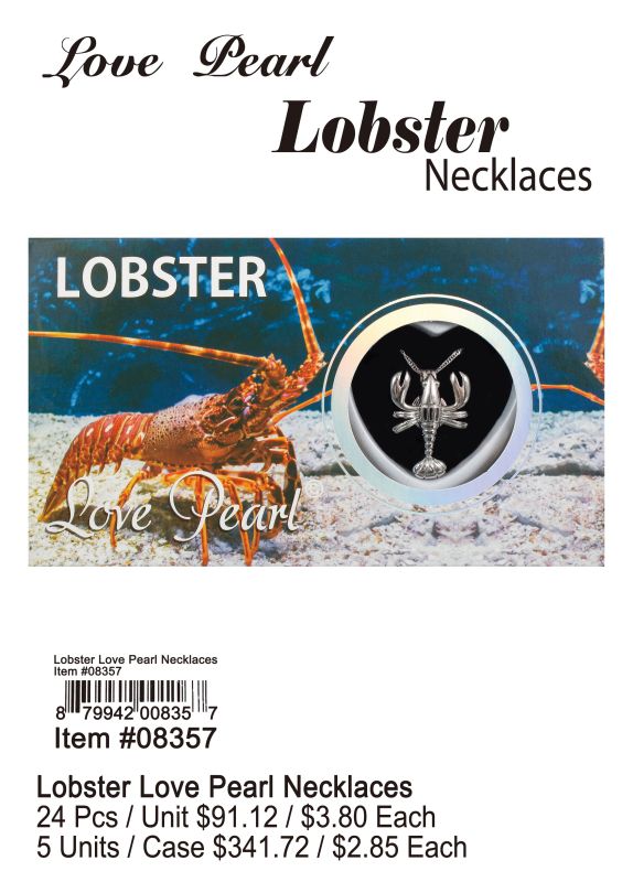 Lobster Love Pearl Necklace - 24 Pieces Unit