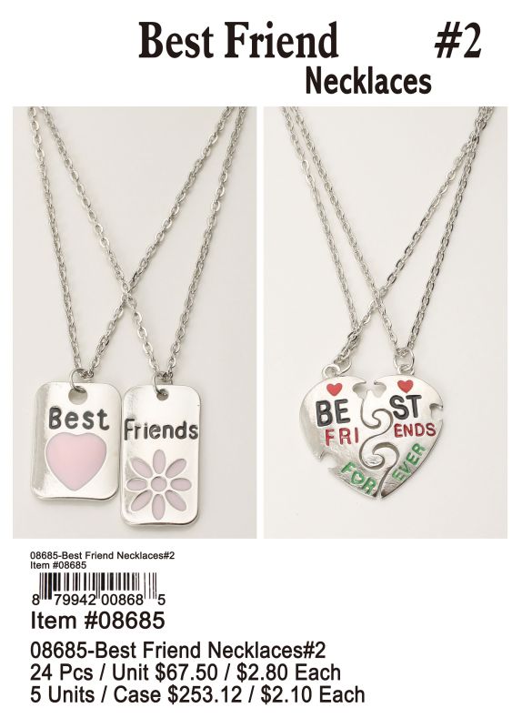 08685-Best Friend Necklaces#2 - 24 Pieces Unit