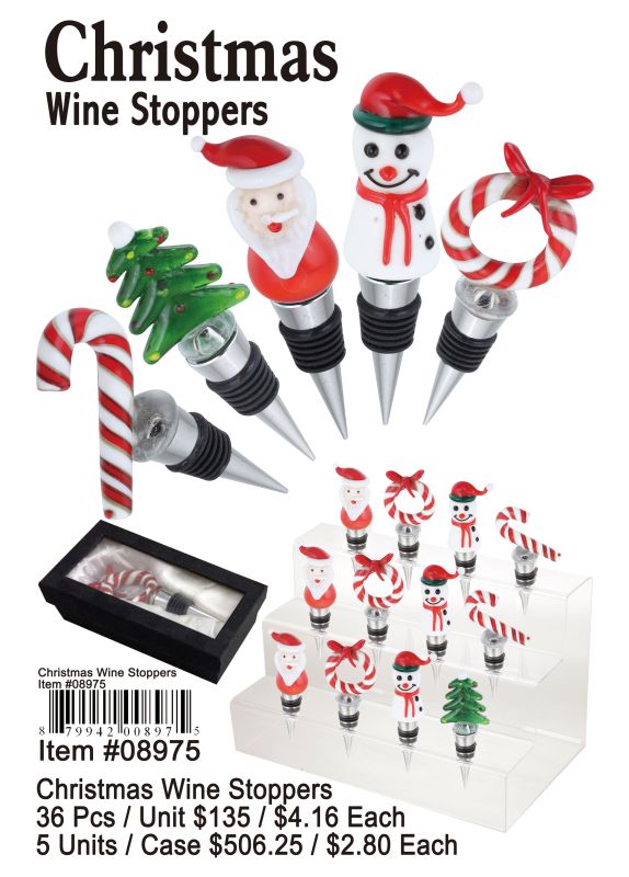 Christmas Wine Stoppers - 36 Pieces Unit