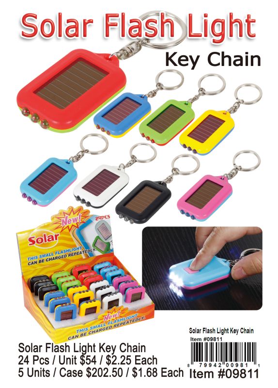 Solar Flash Light Key Chain - 24 Pieces Unit