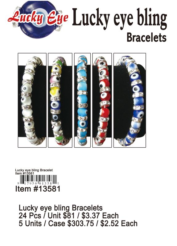 Lucky Eye Bling Bracelets - 24 Pieces Unit
