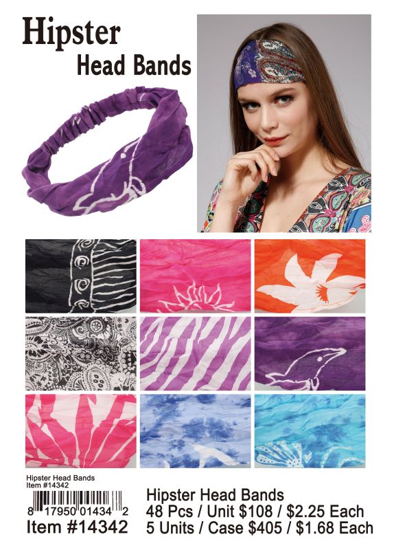 Hipster Head Bands - 48 Pieces Unit