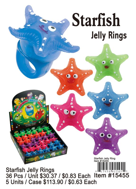 Starfish Jelly Rings - 36 Pieces Unit