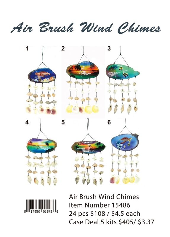 Air Brush Wind Chimes - 24 Pieces Unit