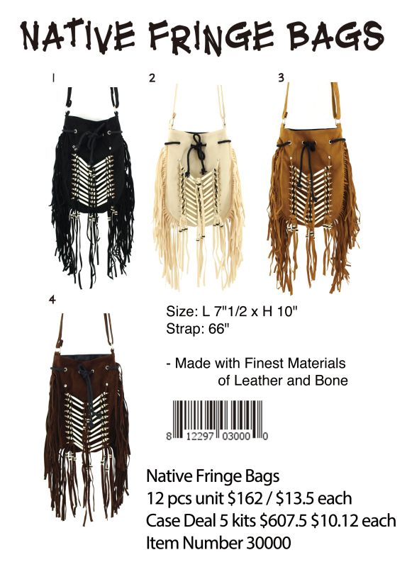 Native Fringe Bags - 12 Pieces Unit