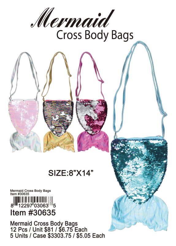 Mermaid Corss Body Bags - 12 Pieces Unit