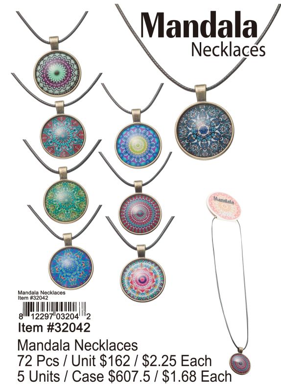 Mandala Necklaces - 72 Pieces Unit
