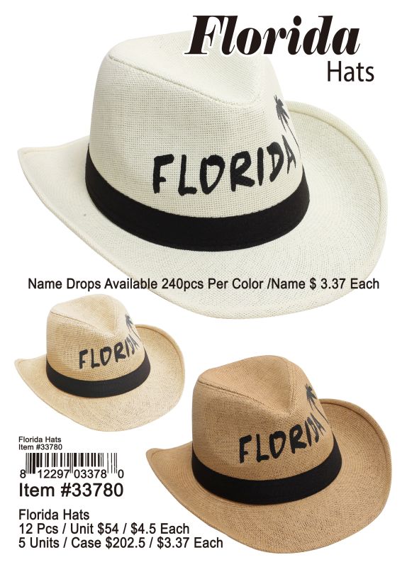 Florida Hats - 12 Pieces Unit