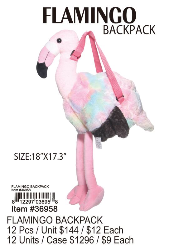 Flamingo Backpack - 12 Pieces Unit