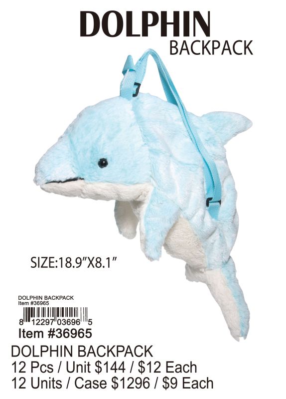 Dolphin Backpack - 12 Pieces Unit