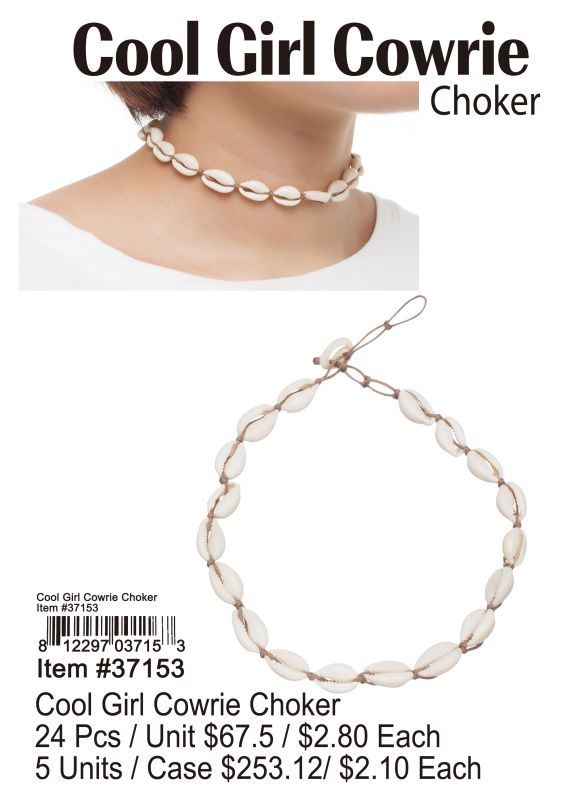 Cool Girl Cowrie Choker - 24 Pieces Unit
