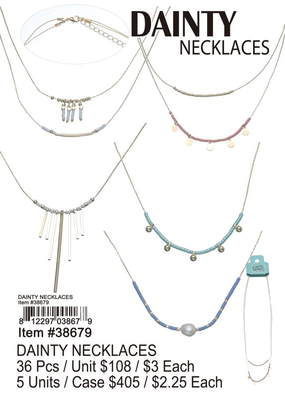 Dainty Necklaces - 36 Pieces Unit