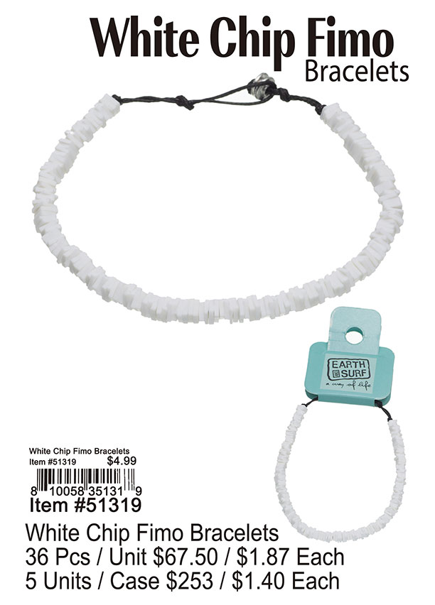 White Chip Fimo Bracelets