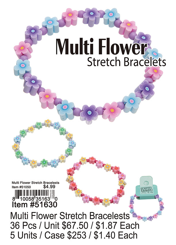 Multi Flower Stretch Bracelets