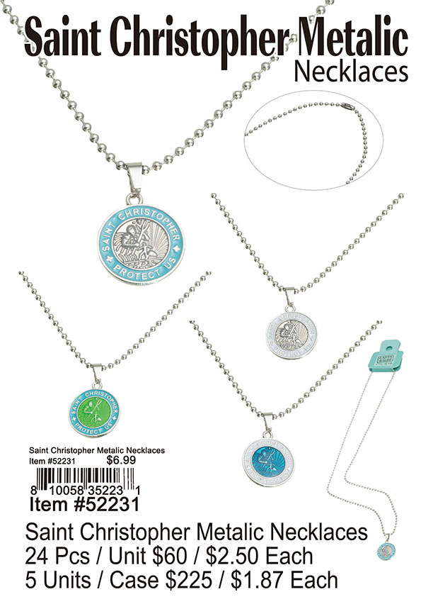 Saint Christopher Metalic Necklaces
