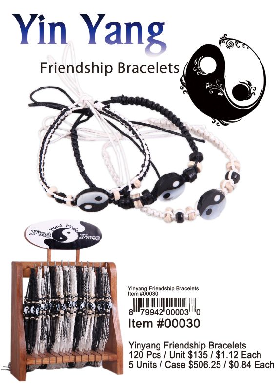 Yin-Yang Friendship Bracelets - 120 Pieces Unit