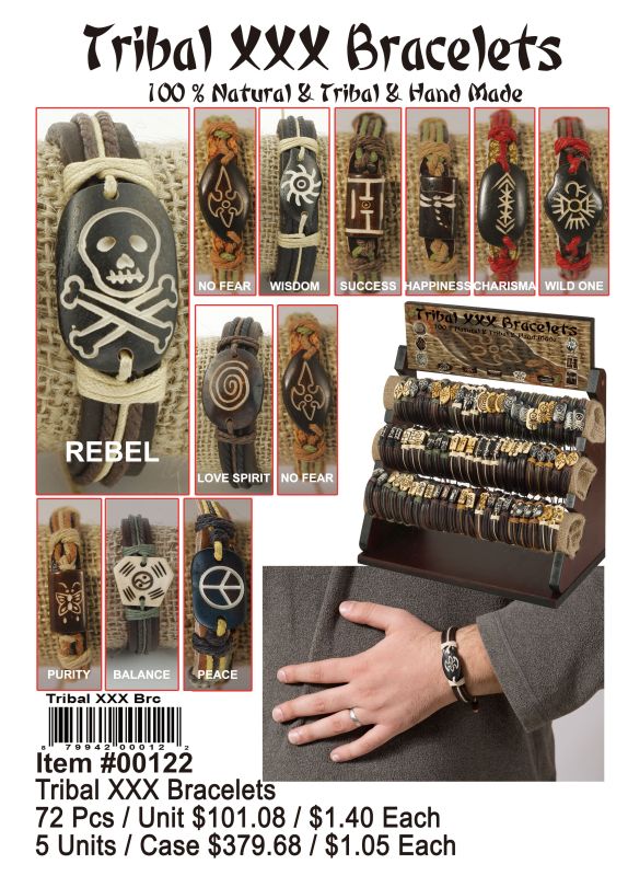 Tribal Xxx Bracelets - 72 Pieces Unit