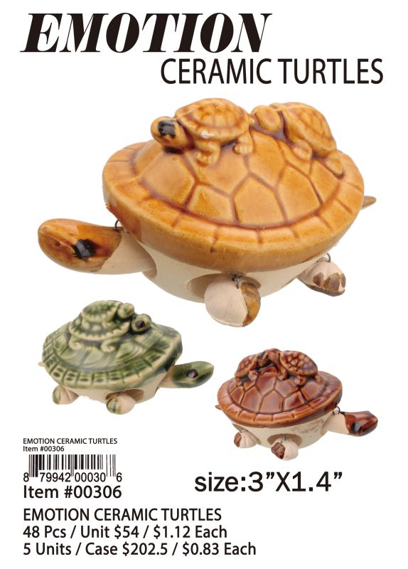 Emotion Ceramic Turtles - 48 Pieces Unit
