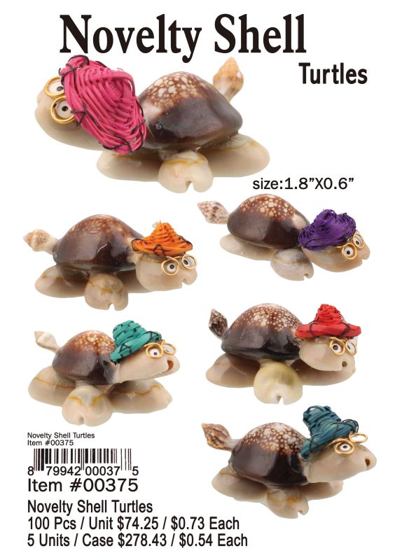 Novelty Shell Turtles - 100 Pieces Unit