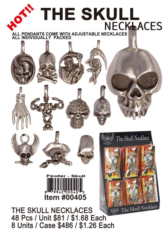 The Skull Necklaces - 48 Pieces Unit - Click Image to Close