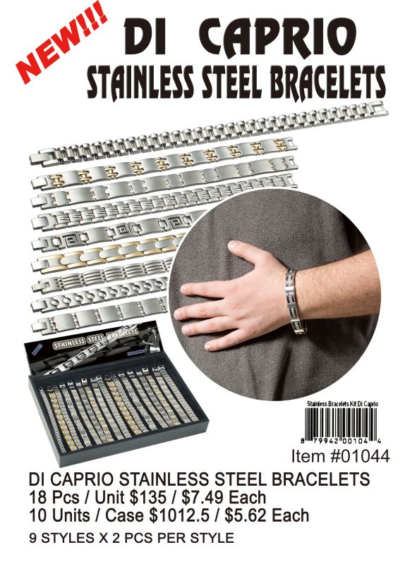 Di Cappio Stainless Steel Bracelets - 18 Pieces Unit