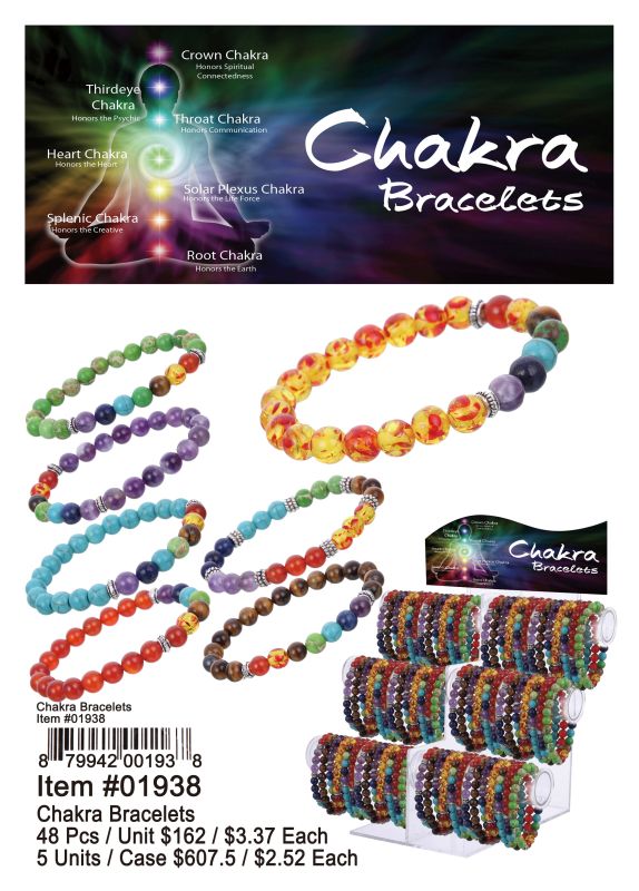 Chakra Bracelets - 48 Pieces Unit