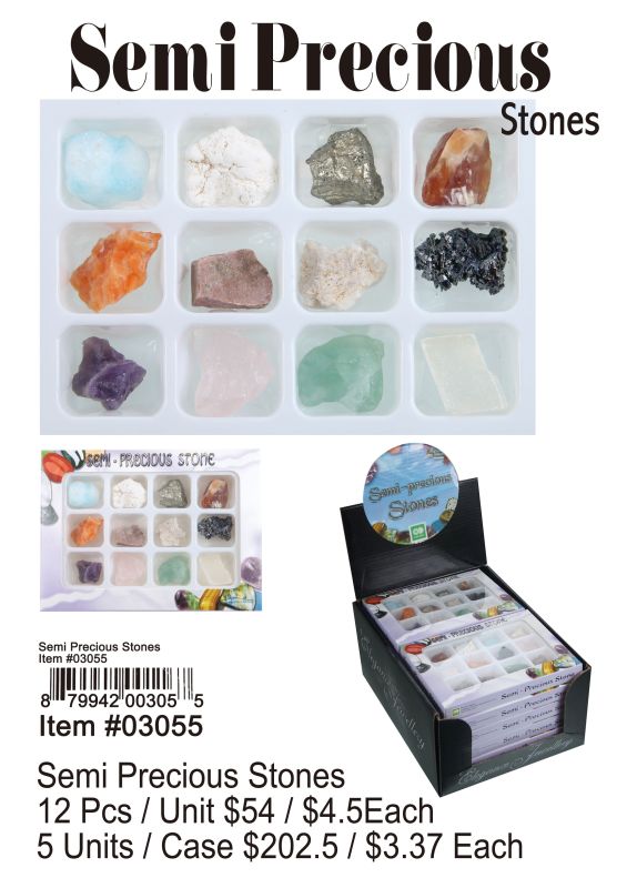 Semi Precious Stones - 12 Pieces Unit