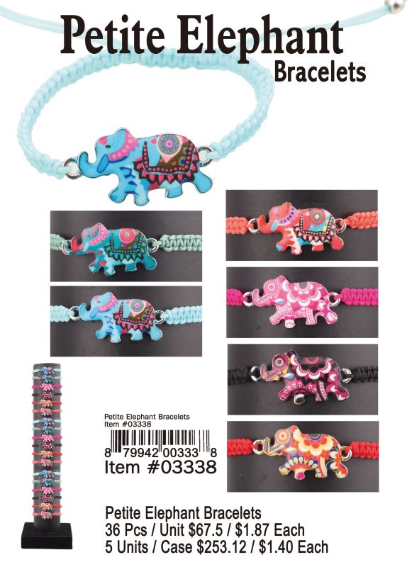 Petite Elephant Bracelets - 36 Pieces Unit