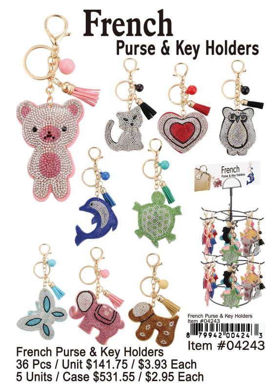 French Purse & Key Chain - 36 Pieces Unit - Click Image to Close