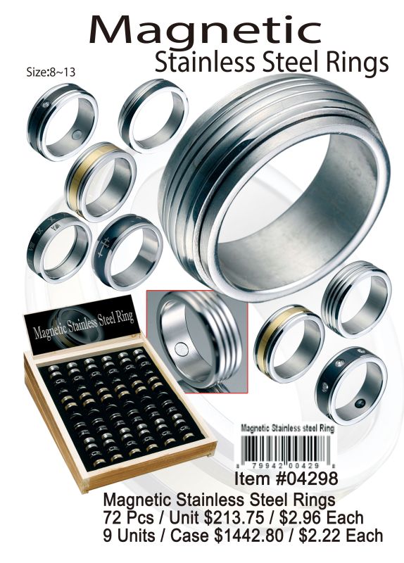 Magnetic Stainless Steel Rings - 72 Pieces Unit