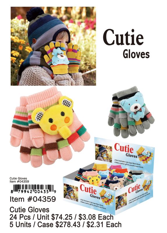 Cuties Gloves - 24 Pieces Unit - Click Image to Close
