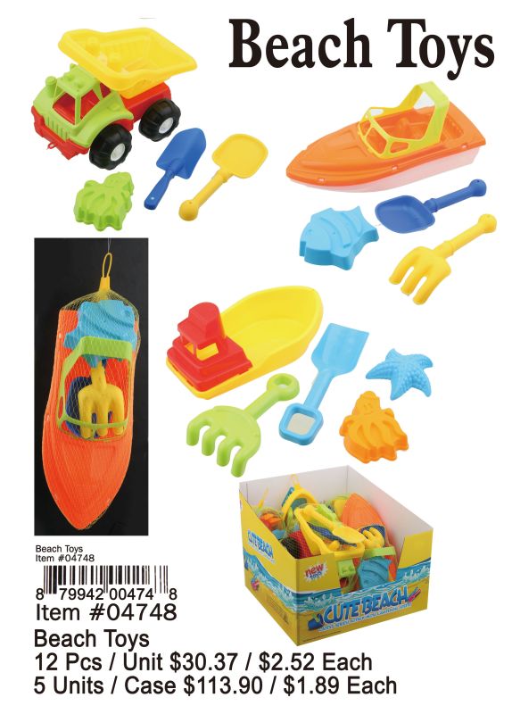 Beach Toys - 12 Pieces Unit - Click Image to Close