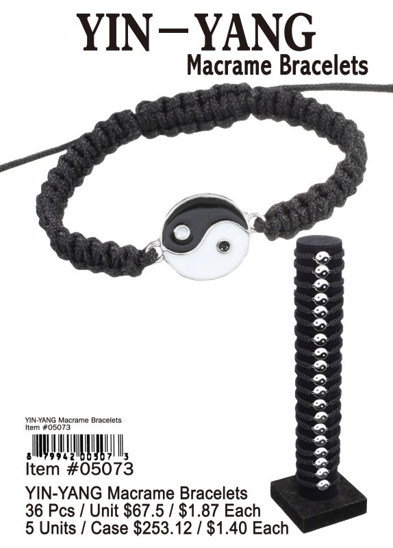 Yin-Yang Macrame Bracelets - 36 Pieces Unit