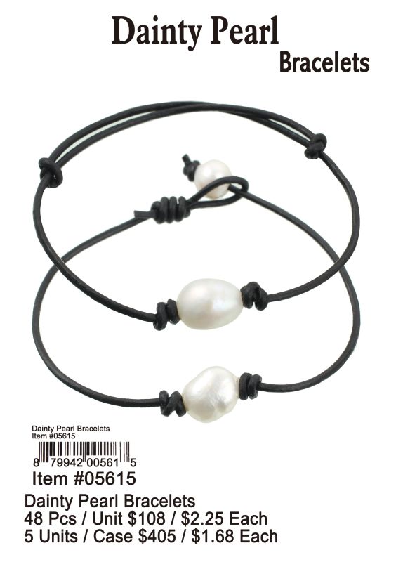 Dainty Pearl Bracelets - 48 Pieces Unit
