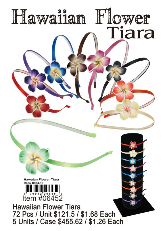 Hawaiian Flower Tiara - 72 Pieces Unit - Click Image to Close