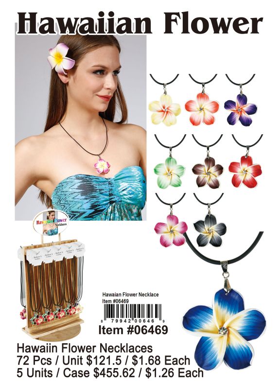 Hawaiian Flower Necklace - 72 Pieces Unit
