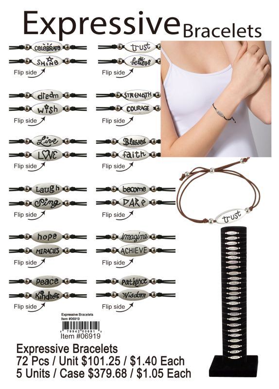 Expressive Bracelets - 72 Pieces Unit