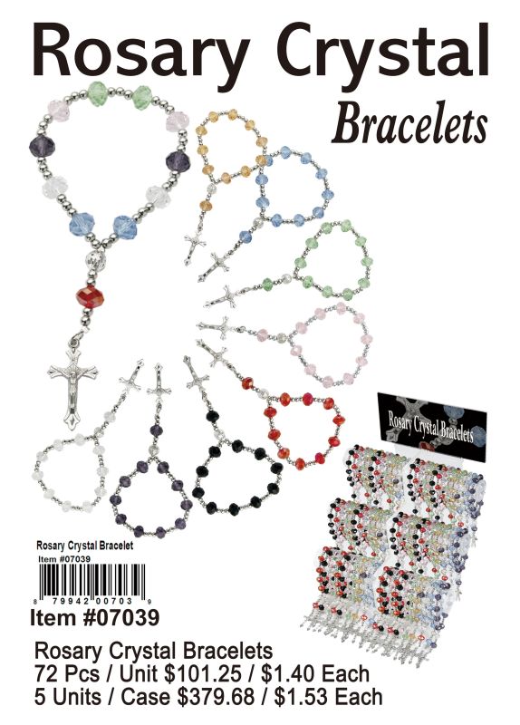 Rosary Crystal Bracelets - 72 Pieces Unit
