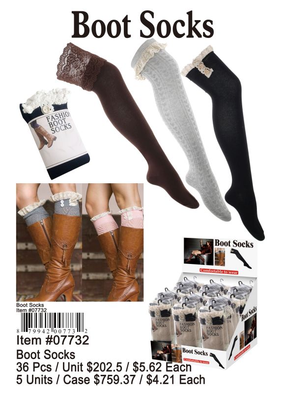 Boot Socks - 36 Pieces Unit - Click Image to Close