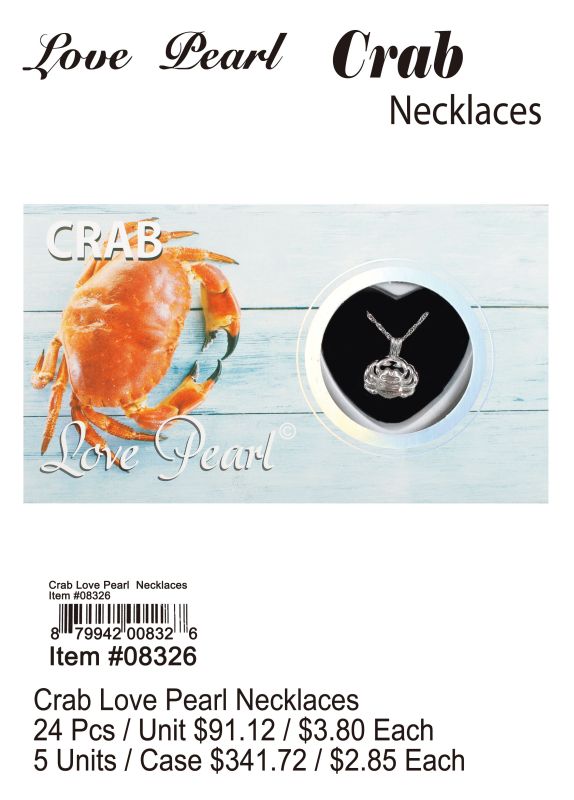 Crab Love Pearl Necklaces - 24 Pieces Unit