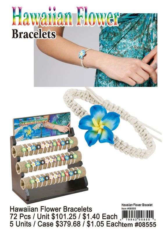 Hawaiian Flower Bracelets - 72 Pieces Unit