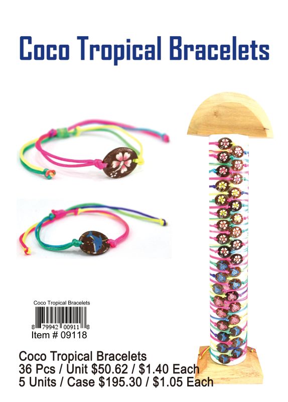 Coco Tropical Bracelets - 36 Pieces Unit