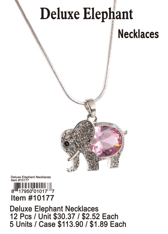 Deluxe Elephant Necklaces - 12 Pieces Unit