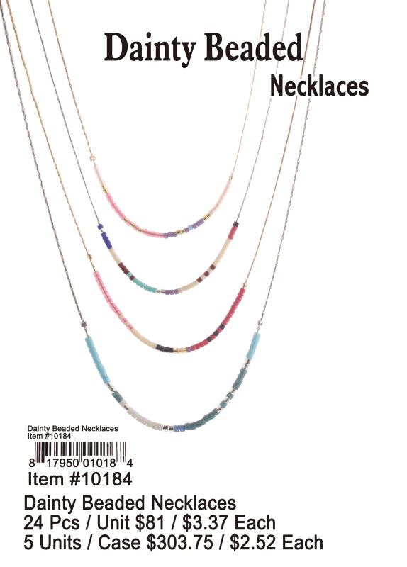 Dainty Beaded Neckalaces - 24 Pieces Unit