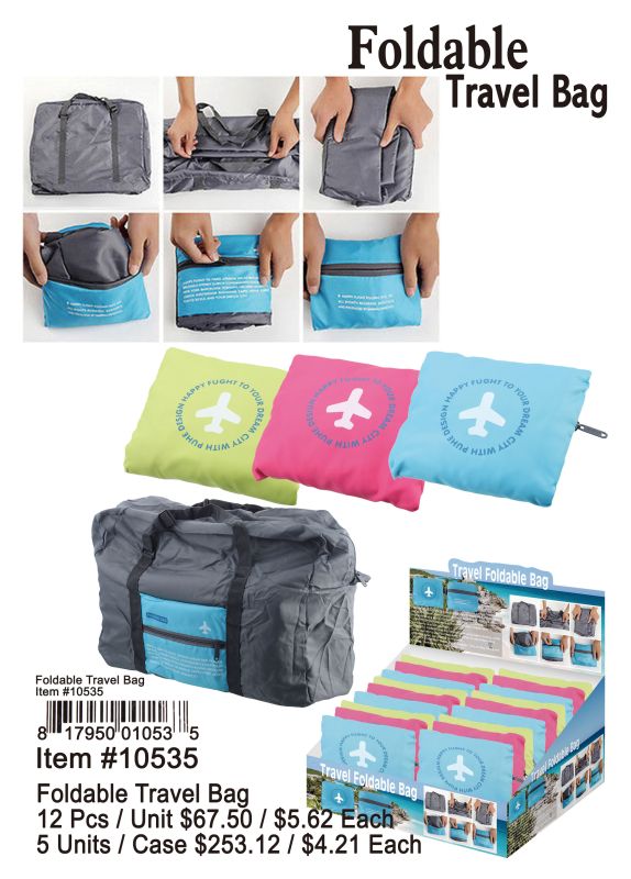 Foldable Travel Bag - 12 Pieces Unit