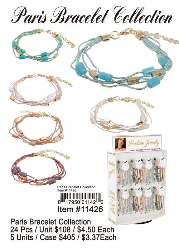 Paris Bracelets Collection - 24 Pieces Unit
