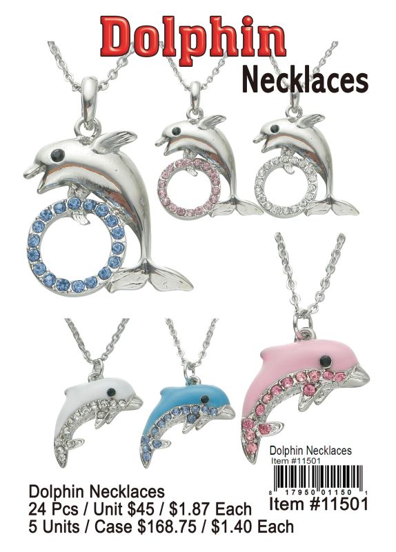 Dolphin Necklaces - 24 Pieces Unit