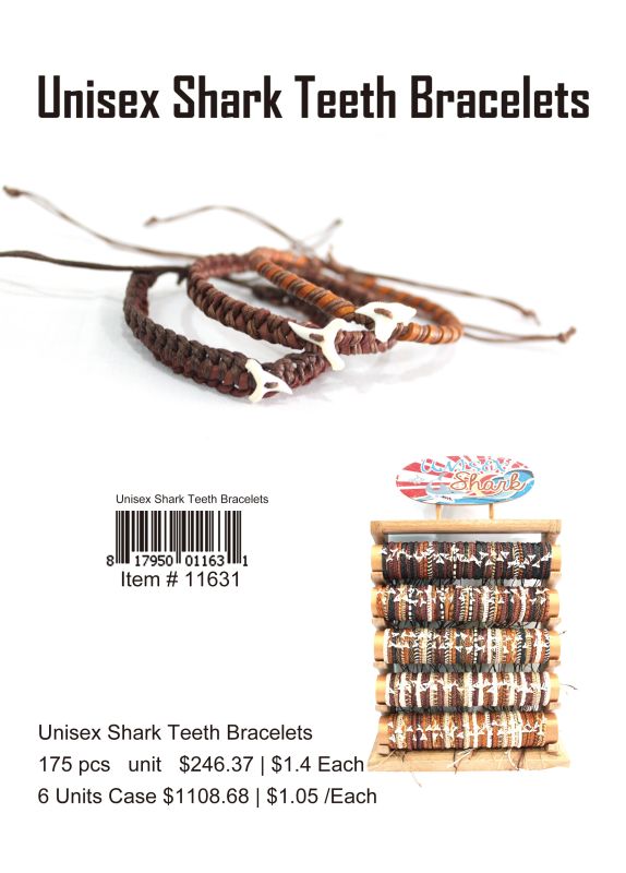 Unisex Shark Teeth Bracelets - 175 Pieces Unit